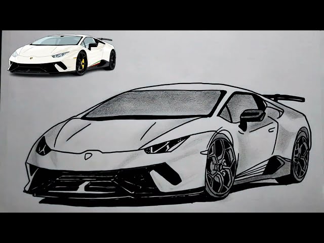 How to Draw a Lamborghini Car | LAMBORGHINI HURACAN PERFORMANTE #32 #car #sportcar #drawing