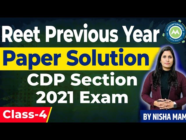 Reet Previous Year Paper Solution Level_2 CDP Solution By NIsha Sharma