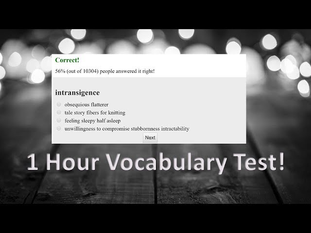 1 Hour EPIC Vocabulary Test - You vs Tutor vs World - GRE Vocabulary