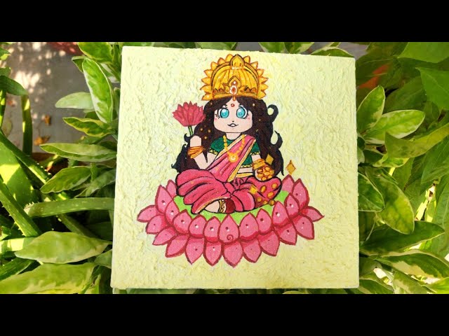 Draw And Paint With Me Goddess Lakshmi Maa | Cute Bal Laxmi Maa | Painting | Live