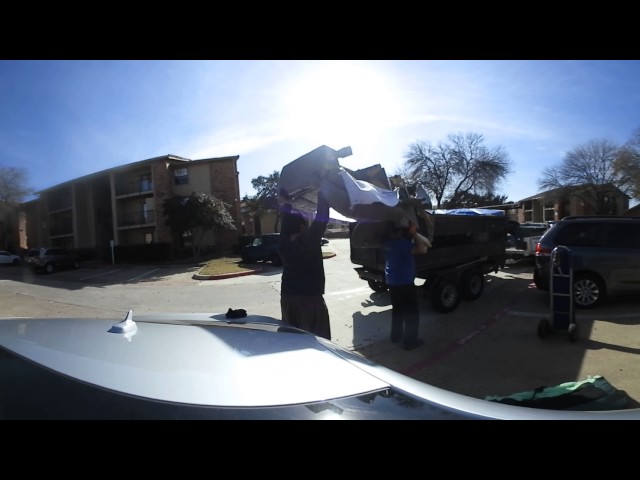 360 View , How to load a couch in a dumpster trailer in Dallas?