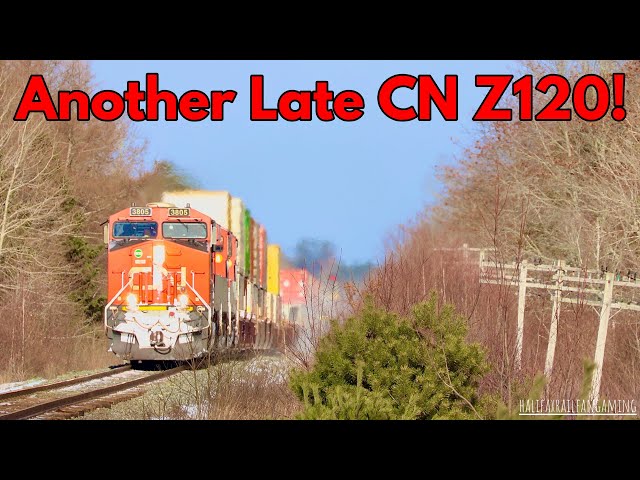 Odd Horn! CN 3805 Leads a Late CN Z120 Through Enfield, NS.