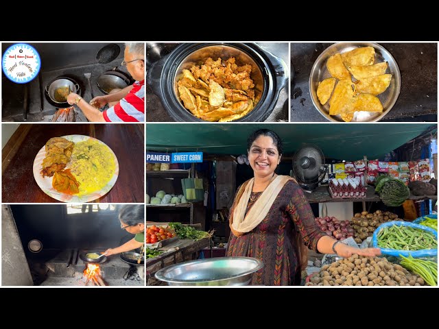 गाव में चूले पर बनाया गुले का भजिया और अन्या Cook Bhajia Woodfire #udupi #karkala #villagecooking