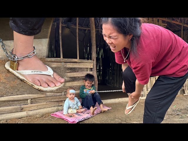 The son was afraid that his mother would leave him again, so he tied her up