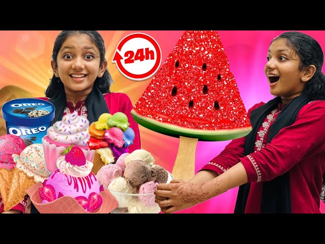 Eating Only ICE CREAM For 24 Hour's | Minshas world