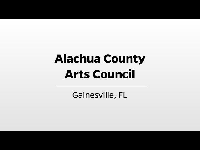 Alachua County Arts Council - WUFT's Greater Good