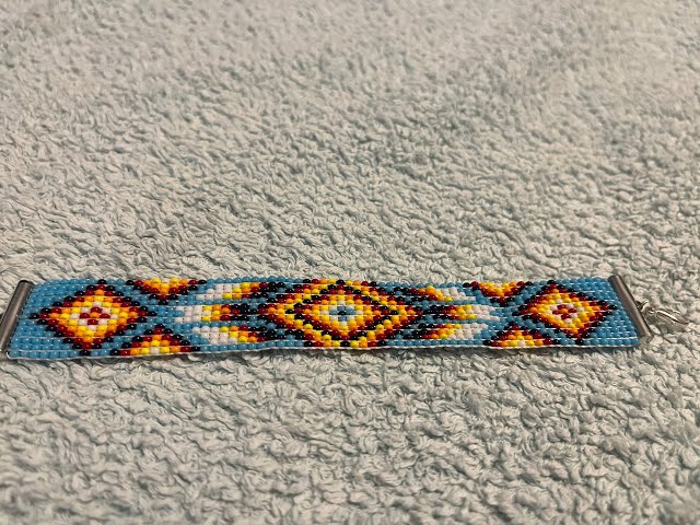 How I make Native American style bracelet part 2 , bead loom handmade seed bead bracelet