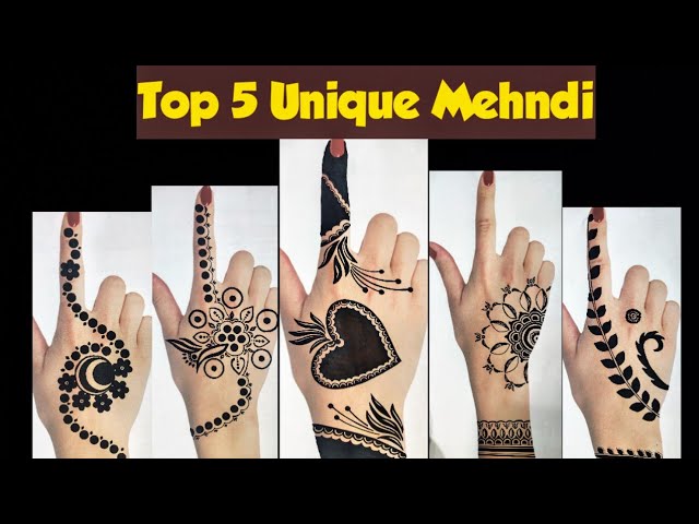 Top 5 black mehndi design Simple  henna designs Unique Mehndi