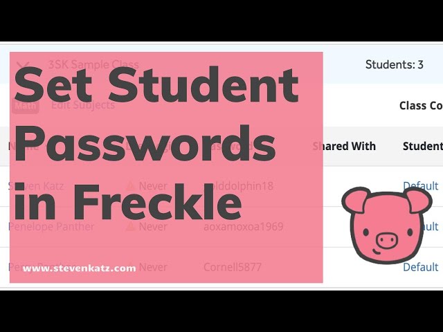 How To Set Up Student Passwords in Freckle