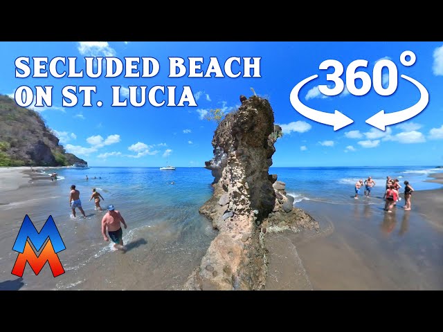 360 VR Walk on Secluded Beach in St. Lucia