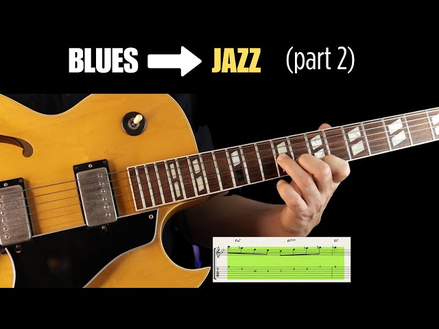 Jazz lines for blues guitar lesson (part 2)