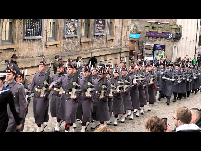 Scotland the Brave played when the troops marching back to Edinburgh Castle after Ceremony, Scotland