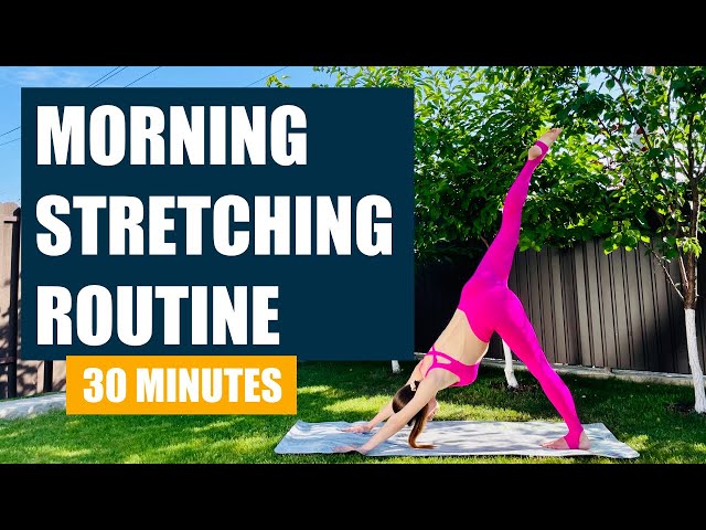 Morning stretching routine with core strength elements