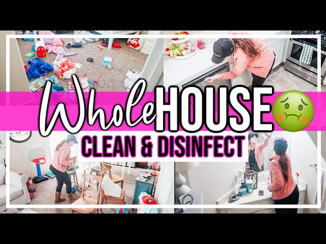 WHOLE HOUSE CLEAN AND DISINFECT WITH ME | ALL DAY SPEED CLEANING | HOMEMAKING WITH ME