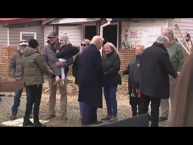 President Trump visits North Carolina sites impacted by Hurricane Helene