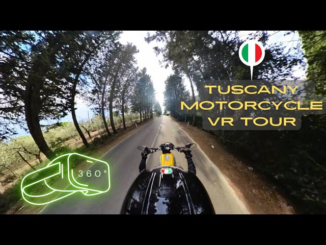 360° VR 5.7K | Italian Tuscany Countryside Motorcycle Tour on a Ducati Scrambler 800