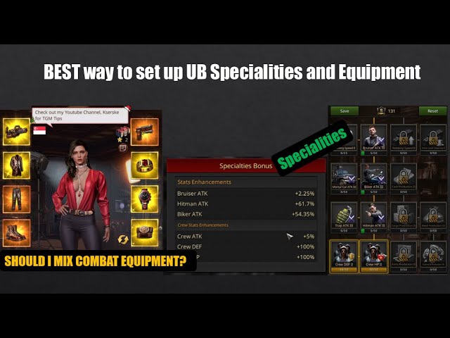 HOW TO BEST set UB Specialities and Combat Equipment? [The Grand Mafia]