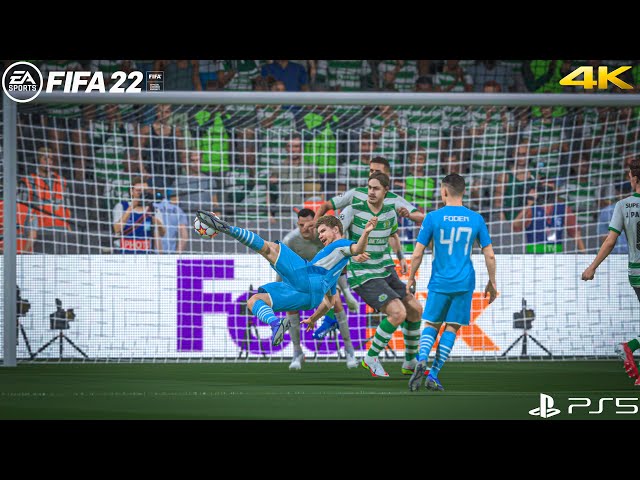 FIFA 22 PS5 - Sporting CP Vs Manchester City - UCL Round 16 - 4K Gameplay & Full match