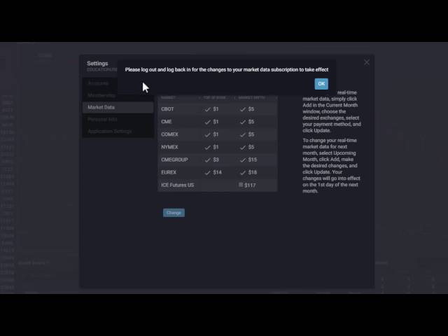 Setting and Modifying Market Data Subscriptions in Tradovate