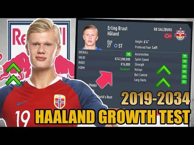 ERLING HAALAND GROWTH TEST (2019-2034) - FIFA 20 Career Mode