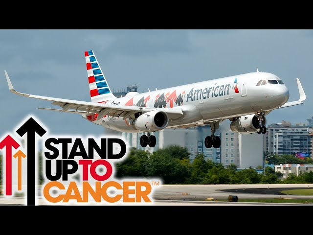 American Airlines Stand up to cancer plane and Cirrus Jet