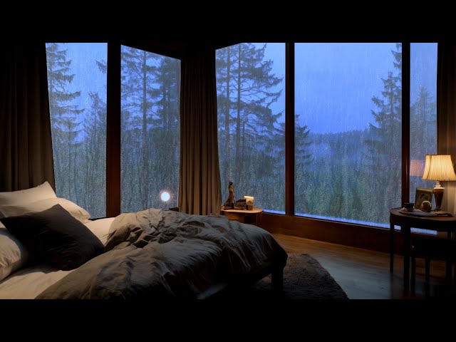 Rain Sound On Window with Thunder SoundsㅣHeavy Rain for Sleep, Study and Relaxation, Meditation