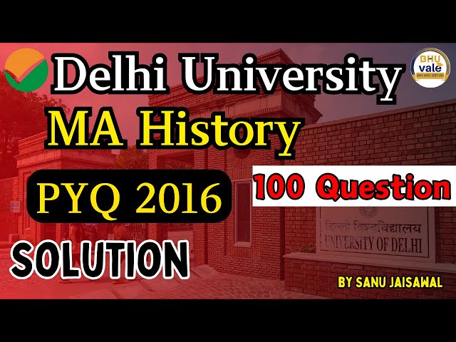 DU 2016 MA HISTORY PYQ SOLUTION | #cuet #delhiuniversity #nta #pg #history #cuetpg2025 #bhucuet