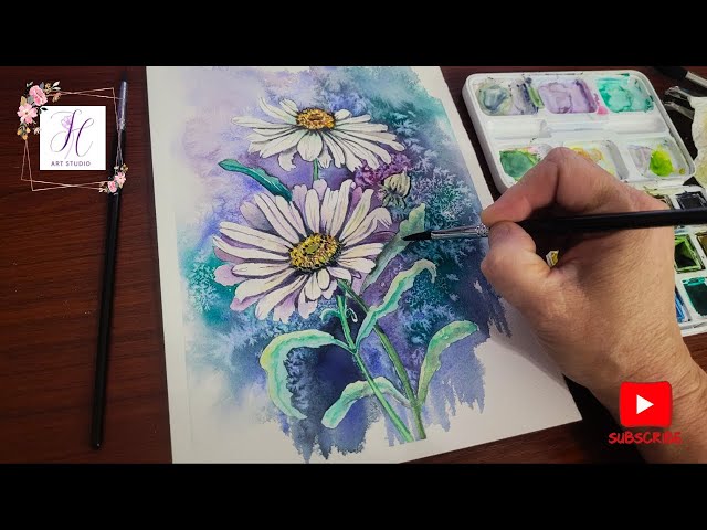 Watercolor Daisies | Easy Flower Painting Tutorial for Beginners