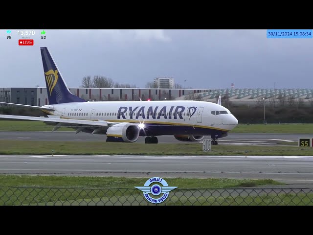 Crosswind Arrivals - Aircraft Action - Dublin Airport LIVE Plane Spotting Ireland ✈️ 30/11/2024