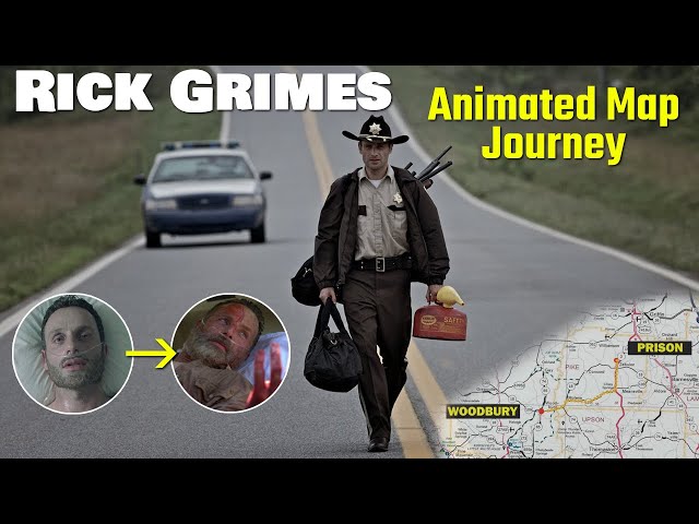 RICK GRIMES Animated Map Journey from The Walking Dead - From the Hospital Bed to the Helicopter