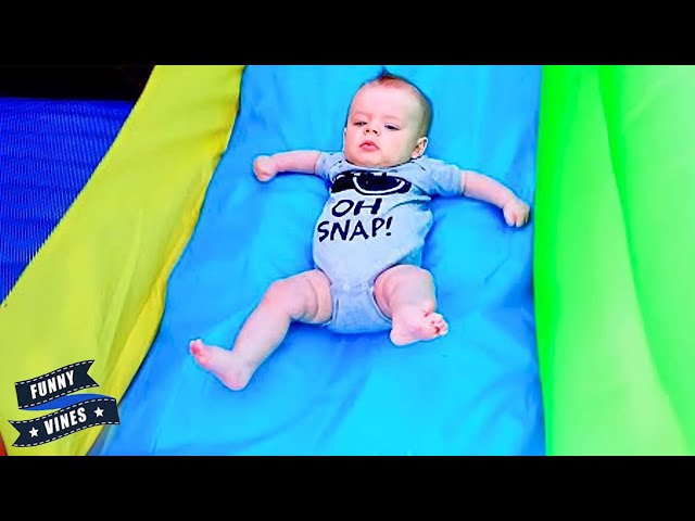 Try Not To Laugh - Baby Fails Off the SLIDE #3 | Funny Baby Outdoor | Funny Vines