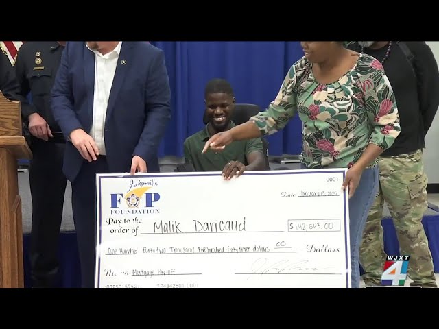 Officer shot in line of duty now mortgage-free thanks to $142,000 donation from FOP Foundation