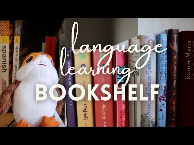 language learning bookshelf tour 📚 german, spanish, target language books