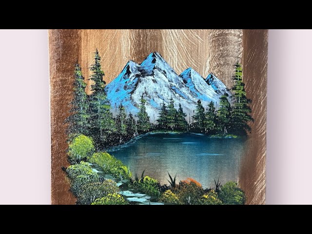 How to paint Oil Painting with wood effect 461 relaxing art ASMR sounds