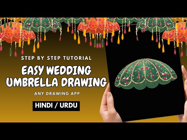 Easy umbrella drawing for wedding illustrations I procreate or any drawing app ✨🤩