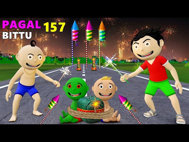 Pagal Bittu Sittu 157 | Happy Diwali Cartoon | Diwali Ke Patakhe Cartoon | Patakhe Wale Cartoon