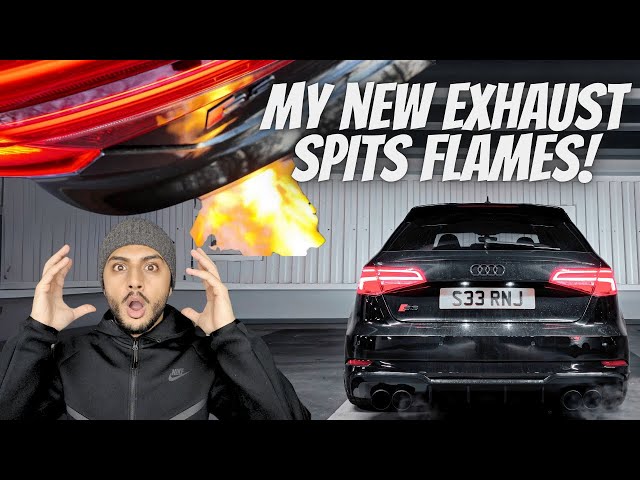 MY NEW EXHAUST IS NOW SPITTING FLAMES! (SCORPION NON-RES VALVED AUDI S3 8V) | S3Ranj