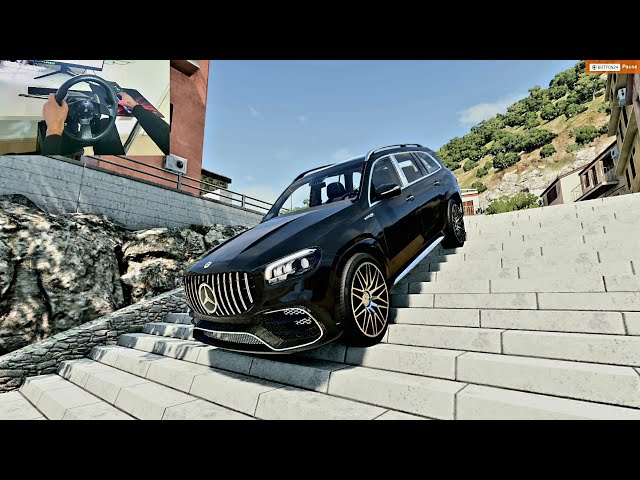 Mercedes GLS 63 AMG Beamng Drive ( steering wheel gameplay )