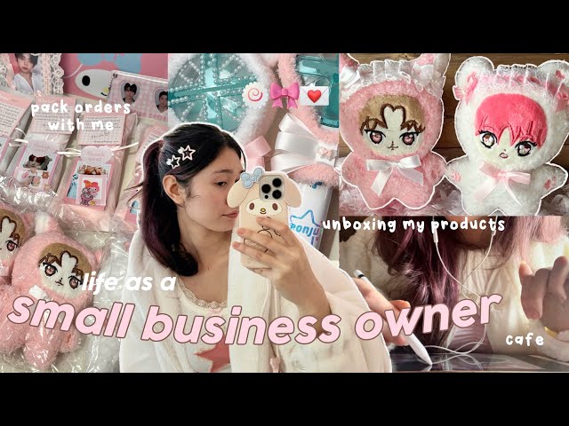 PRODUCTIVE vlog 🍥 running my small business, haircare +night routine, packing orders 🧸