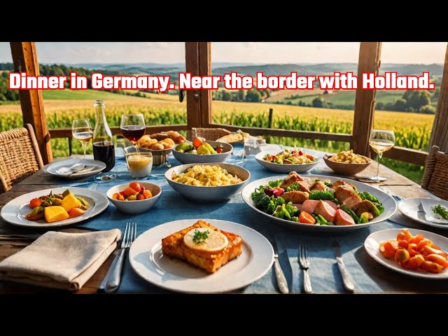 Dinner in Germany. Near the border with Holland.