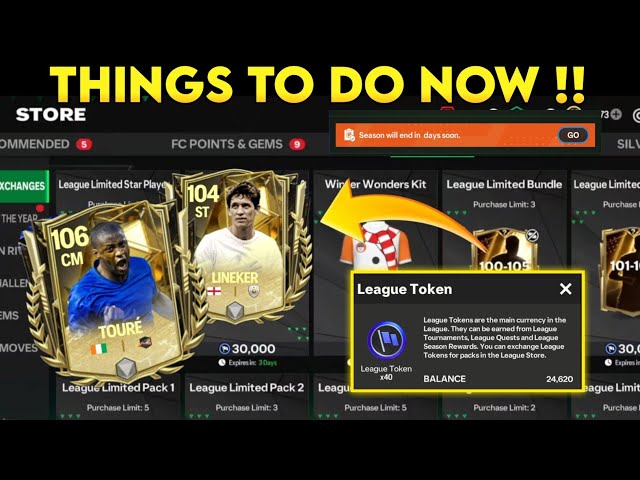 HOW TO GET LEAGUE TOKENS SEASON COMING TO END NEW STORE REWARD TOURE LINEKER IN EA FC FIFA MOBILE 25