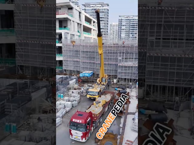 Time Lapsed Video OF XCMG Mobile Crane Setting Up ‼️ | Cranepedia | #Shorts #Viral