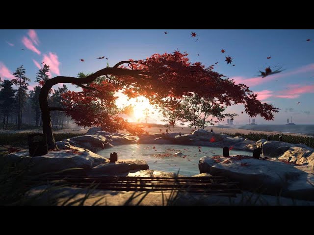 Ghost of Tsushima 4K - Relaxing Hot Spring - Music & Ambiance.