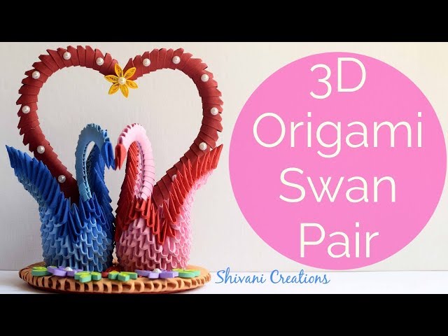 3D Origami Swan Pair/ DIY Valentine's Day Love Birds Showpiece