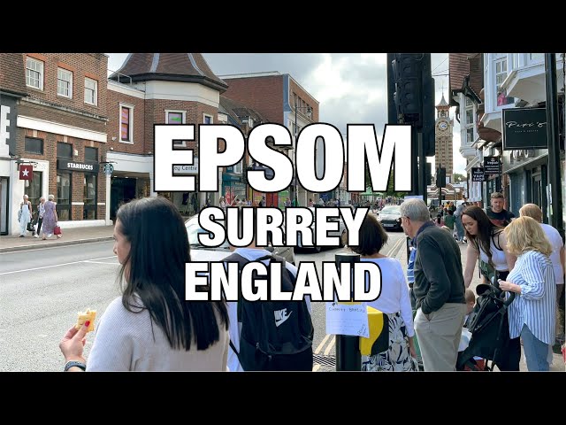 Epsom Town Centre Street View, UK, England 🇬🇧, 4K HDR