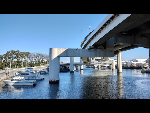 Walking around Yokohama Bay Side from Shin-Yamashita