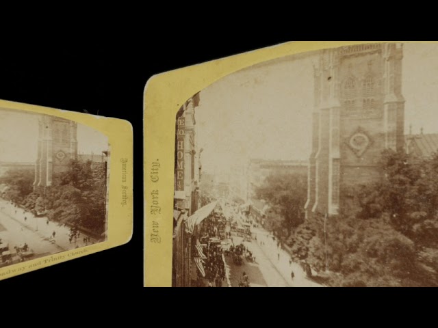 View on Broadway and Trinity Church, 1860 (VR 3D still-image)