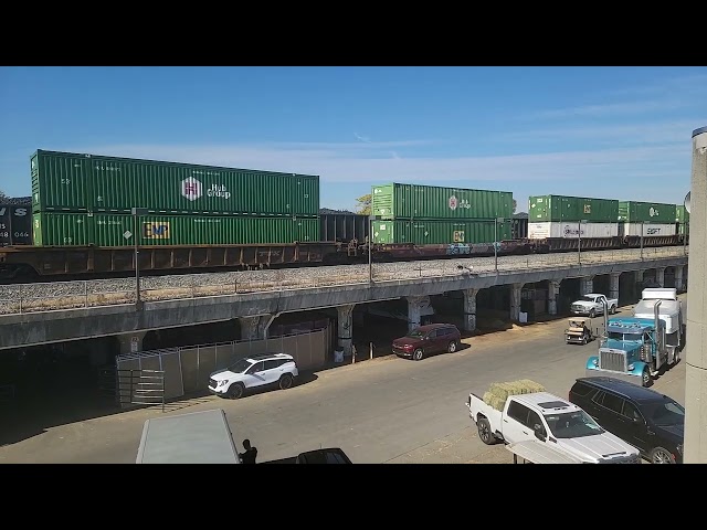 Troubled Norfolk Southern loaded Coal train meets Intermodal Columbus Ohio 10/23/2024.