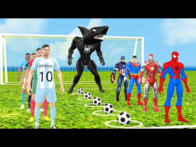 Siêu nhân nhện 🕷️ Spider-man Challenge Football Unlock Rescue Superstar Ronaldo vs Messi vs Superman