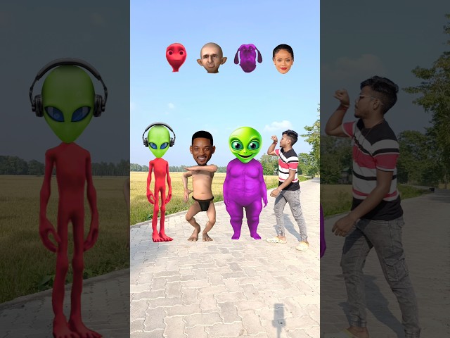 Fatty dog, joker & dancing alien dame tu cosita vs me correct head matching funny video 😀😀